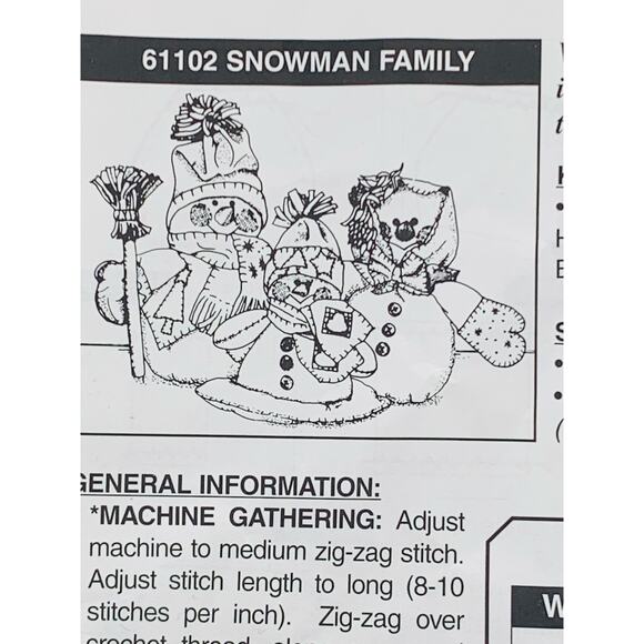 Snowman Craft Pattern And Kit Snow Family Fabric Supplies Cutouts Bonus Pumpkin - Picture 6 of 10